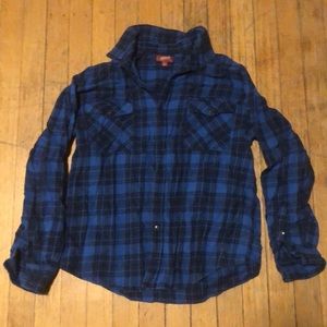 Blue plaid flannel